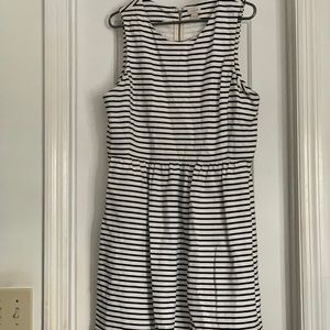 J. Crew Factory black and white striped dress
